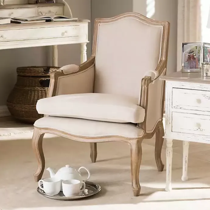 Outlet Kirklands Home Streaked Antique Accent Chair Ivory