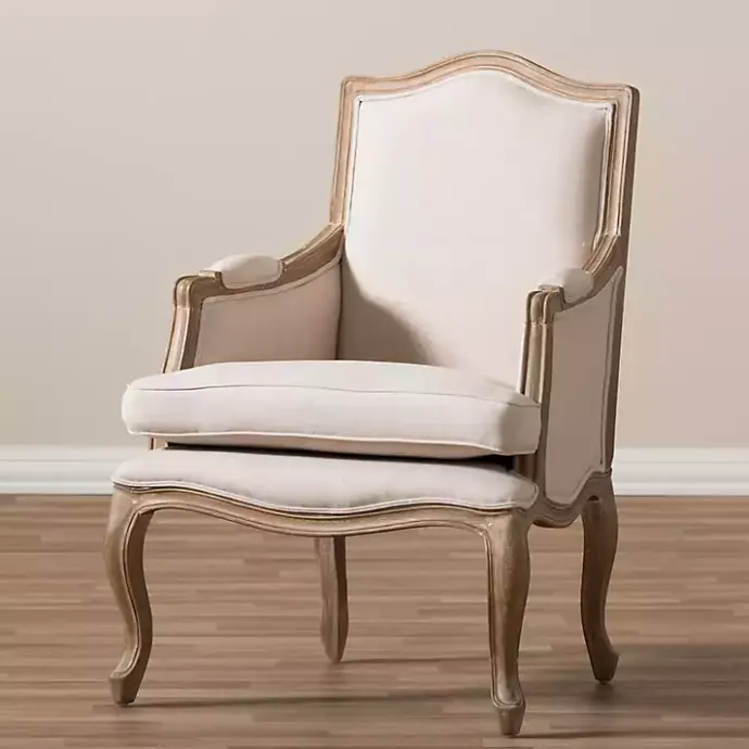 Outlet Kirklands Home Streaked Antique Accent Chair Ivory
