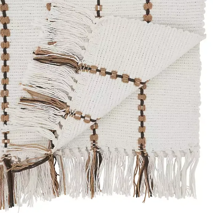 Best Kirklands Home Ivory Striped Fringe Table Runner