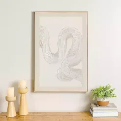 Clearance Kirklands Home Ivory Swirls Framed Canvas Art Print
