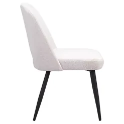 Best Kirklands Home Ivory Teddy Upholstered Dining Chairs, Set of 2 White