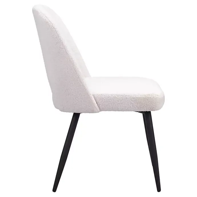 Best Kirklands Home Ivory Teddy Upholstered Dining Chairs, Set of 2 White