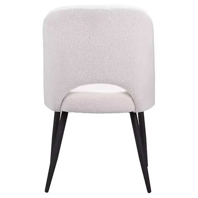 Best Kirklands Home Ivory Teddy Upholstered Dining Chairs, Set of 2 White