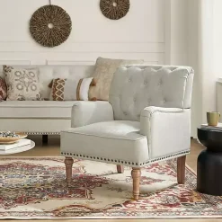 Hot Kirklands Home Tufted Britt Accent Chair Ivory