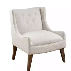 Online Kirklands Home Tufted Curved Accent Chair Ivory