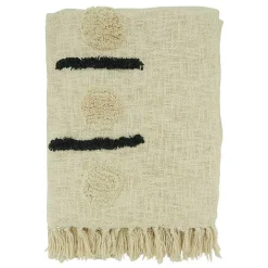 Sale Kirklands Home Tufted Dots and Dashes Throw Ivory