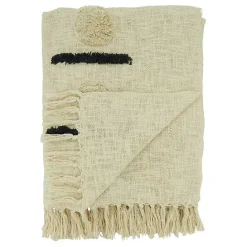 Sale Kirklands Home Tufted Dots and Dashes Throw Ivory