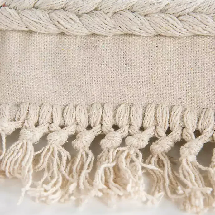 Hot Kirklands Home Tufted Macrame Tassels Lumbar Pillow Ivory