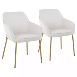 Kirklands Home Upholstered Daniella Dining Chairs, Set of 2 Ivory