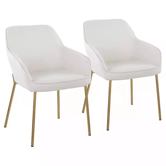 Kirklands Home Upholstered Daniella Dining Chairs, Set of 2 Ivory