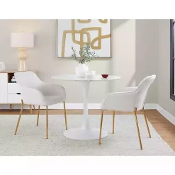 Kirklands Home Upholstered Daniella Dining Chairs, Set of 2 Ivory