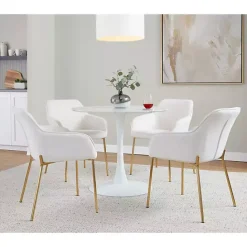 Kirklands Home Upholstered Daniella Dining Chairs, Set of 2 Ivory