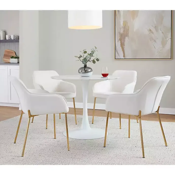 Kirklands Home Upholstered Daniella Dining Chairs, Set of 2 Ivory