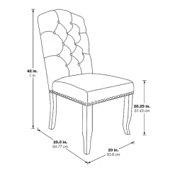 Outlet Kirklands Home Upholstered Nailhead Trim Dining Chair Ivory
