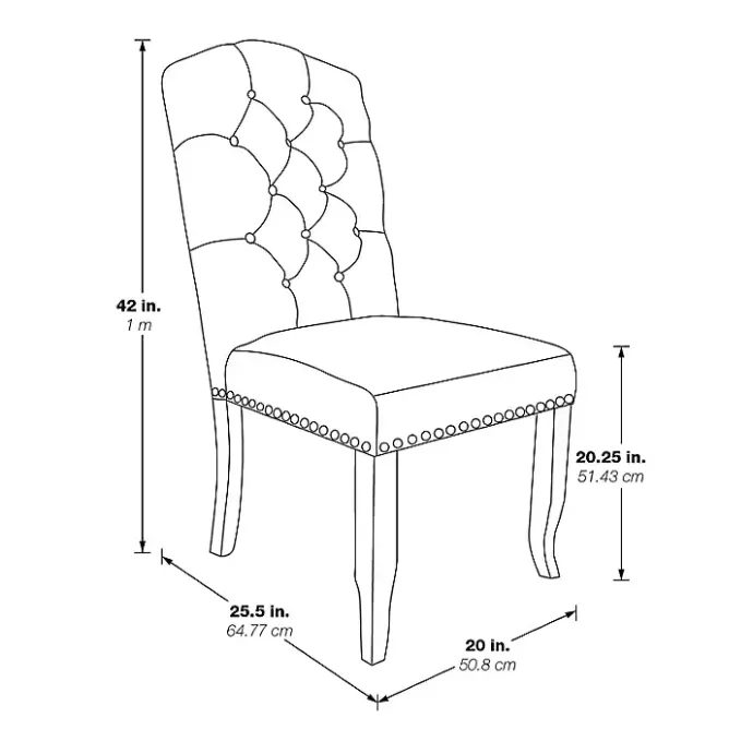 Outlet Kirklands Home Upholstered Nailhead Trim Dining Chair Ivory