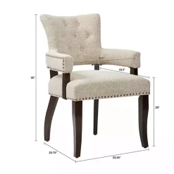 Hot Kirklands Home Upholstered Tufted Dining Chairs, Set of 2 Ivory