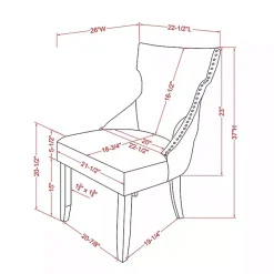 Kirklands Home Upholstered Wingback Dining Chairs, Set of 2 Ivory