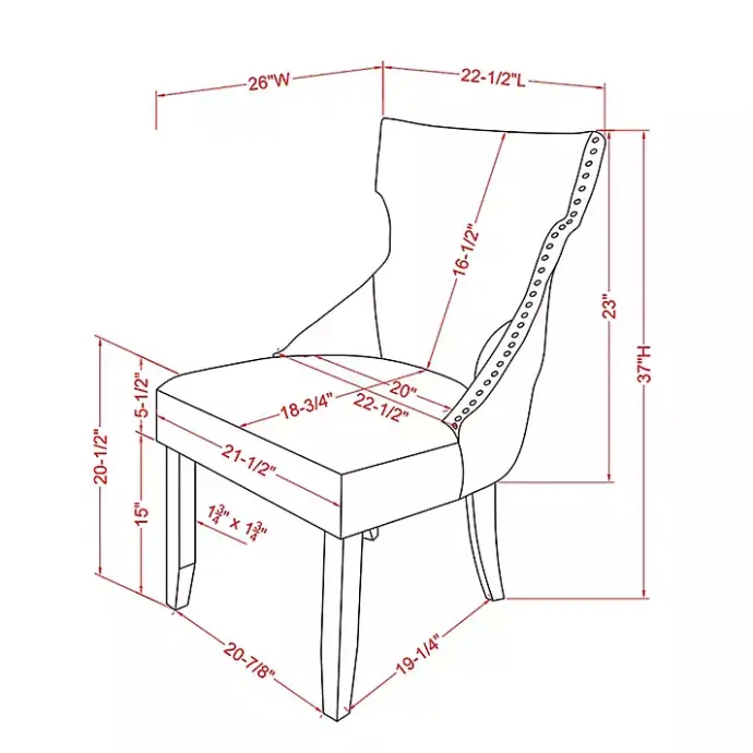 Kirklands Home Upholstered Wingback Dining Chairs, Set of 2 Ivory