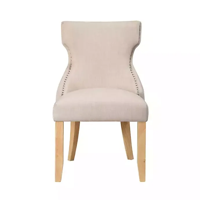 Kirklands Home Upholstered Wingback Dining Chairs, Set of 2 Ivory