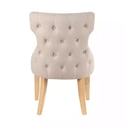 Kirklands Home Upholstered Wingback Dining Chairs, Set of 2 Ivory