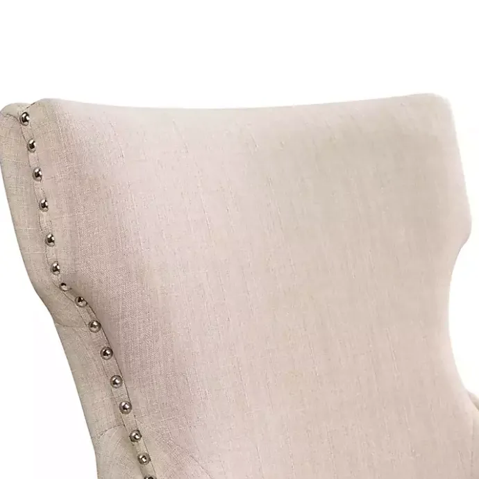 Kirklands Home Upholstered Wingback Dining Chairs, Set of 2 Ivory