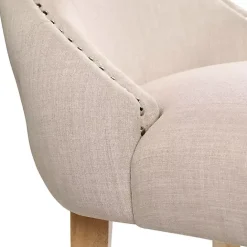 Kirklands Home Upholstered Wingback Dining Chairs, Set of 2 Ivory