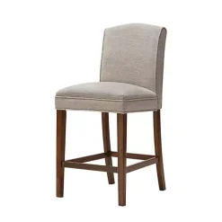Discount Kirklands Home Upholstered Wood Counter Stool Ivory