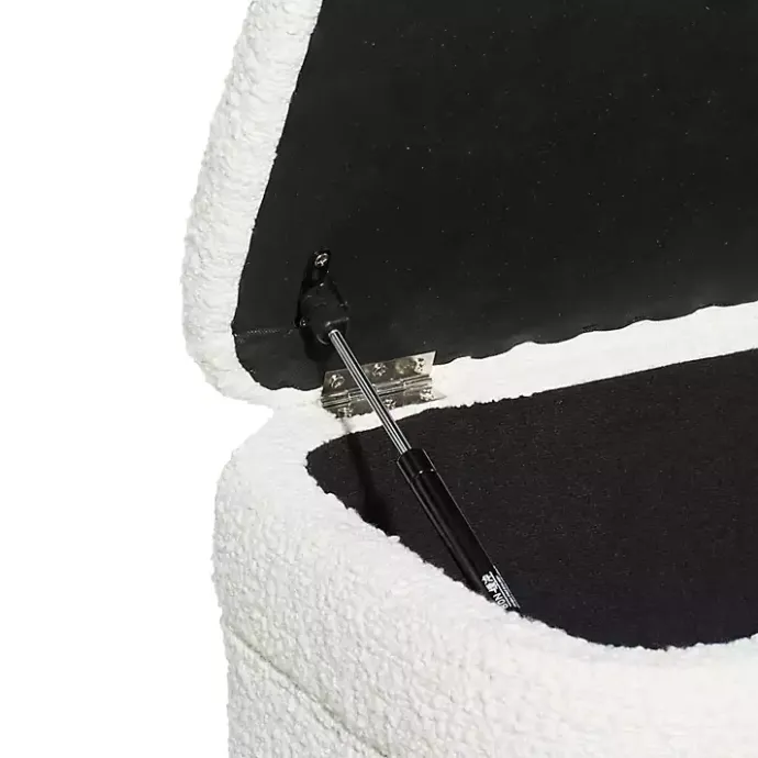 Sale Kirklands Home Upholstered Wood Leg Storage Bench Ivory