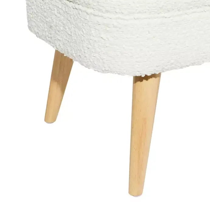 Sale Kirklands Home Upholstered Wood Leg Storage Bench Ivory