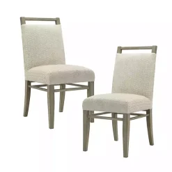Clearance Kirklands Home Upholstered Wooden Dining Chairs, Set of 2 Ivory