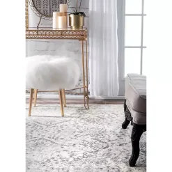 Best Kirklands Home Ivory Vintage Odell Square Area Rug, 8 ft.