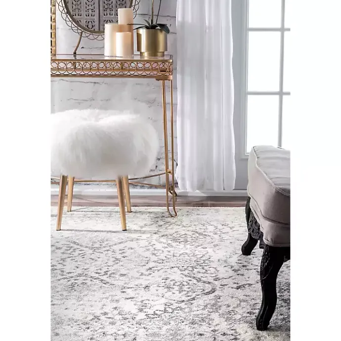 Best Kirklands Home Ivory Vintage Odell Square Area Rug, 8 ft.