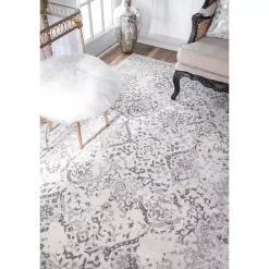 Best Kirklands Home Ivory Vintage Odell Square Area Rug, 8 ft.