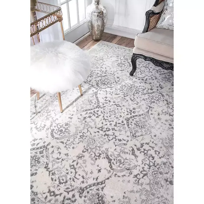 Best Kirklands Home Ivory Vintage Odell Square Area Rug, 8 ft.