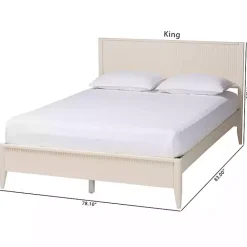 Online Kirklands Home Wood Fluted Headboard Primrose King Bed Ivory