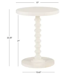 Kirklands Home Wood Spindle Side Table Ivory