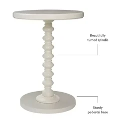 Kirklands Home Wood Spindle Side Table Ivory