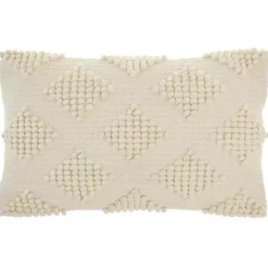 Best Kirklands Home Woven Diamonds Lumbar Pillow Ivory
