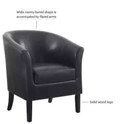 Outlet Kirklands Home Jack Barrel Back Club Chair Black