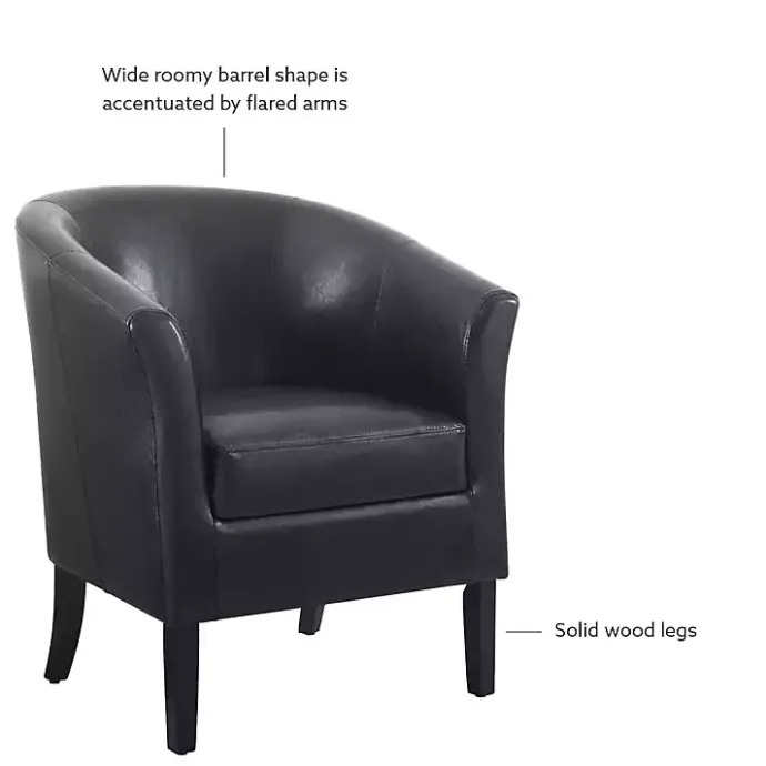 Outlet Kirklands Home Jack Barrel Back Club Chair Black