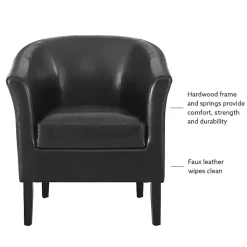 Outlet Kirklands Home Jack Barrel Back Club Chair Black