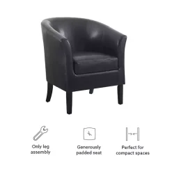 Outlet Kirklands Home Jack Barrel Back Club Chair Black