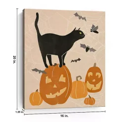 New Kirklands Home Jack 'O Lantern Cat Halloween Wall Plaque, 20 in.