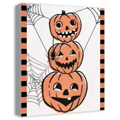Hot Kirklands Home Jack O' Lantern Stack Halloween Canvas Art Print