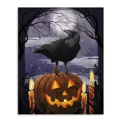 Kirklands Home Jack-O-Lantern and Raven Canvas Art Print