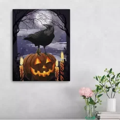 Kirklands Home Jack-O-Lantern and Raven Canvas Art Print