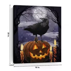 Kirklands Home Jack-O-Lantern and Raven Canvas Art Print