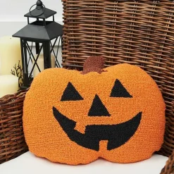 New Kirklands Home Jack-O-Lantern Shaped Halloween Throw Pillow