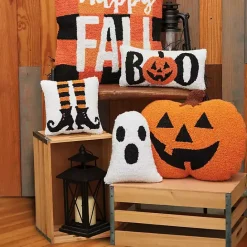 New Kirklands Home Jack-O-Lantern Shaped Halloween Throw Pillow