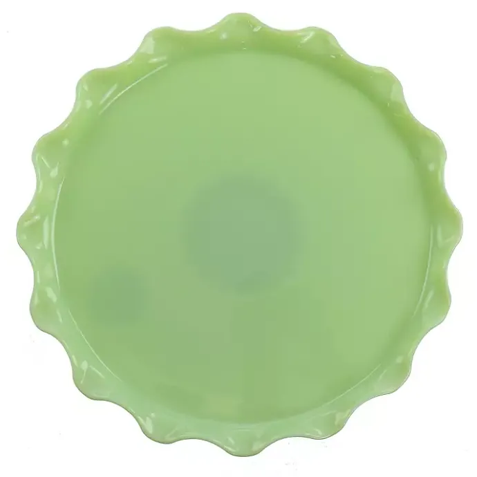 Sale Kirklands Home Jadeite Glass Martha Stewart Scalloped Cake Stand Green